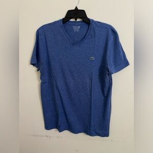 Lacoste Men Blue Short Sleeve V Neck Tshirt Size Medium
